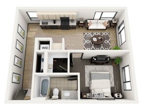 1x1 Plan B 606 floor plan
